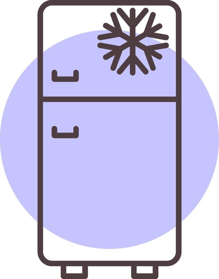 Fridge Line  Shape Colors Icon vector