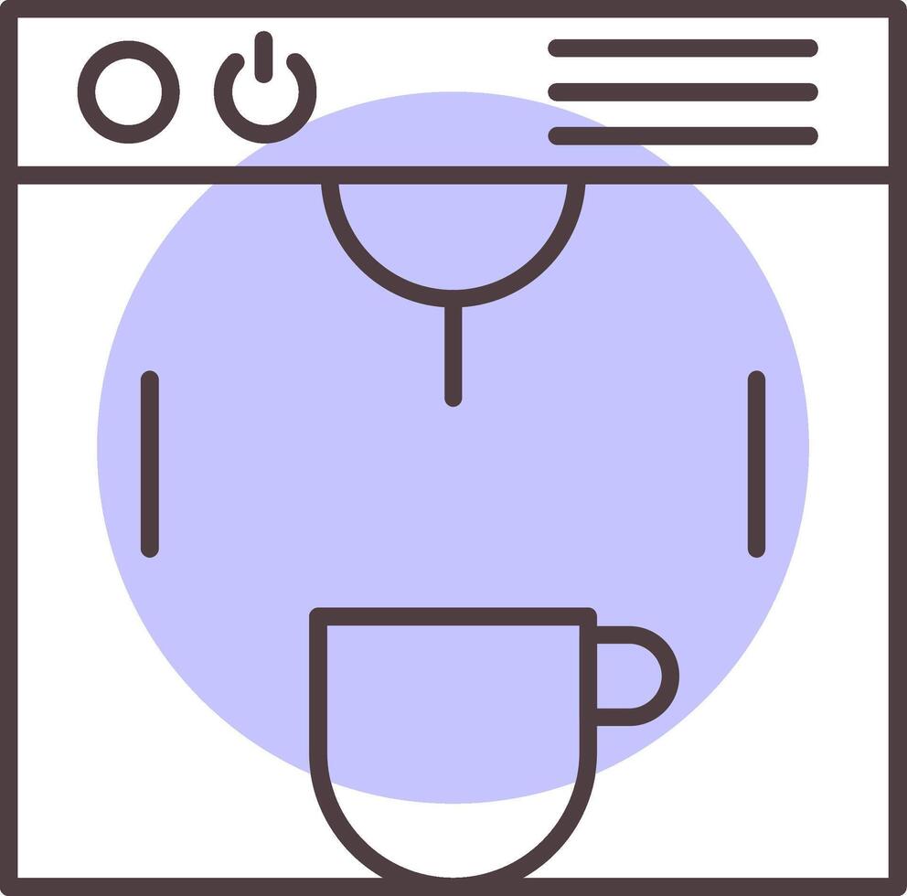 Coffe Maker Line  Shape Colors Icon vector
