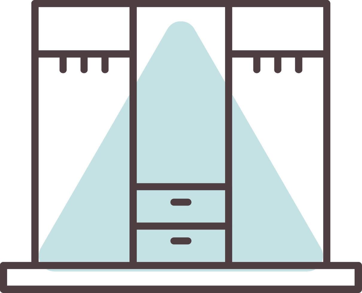 Closet Line  Shape Colors Icon vector