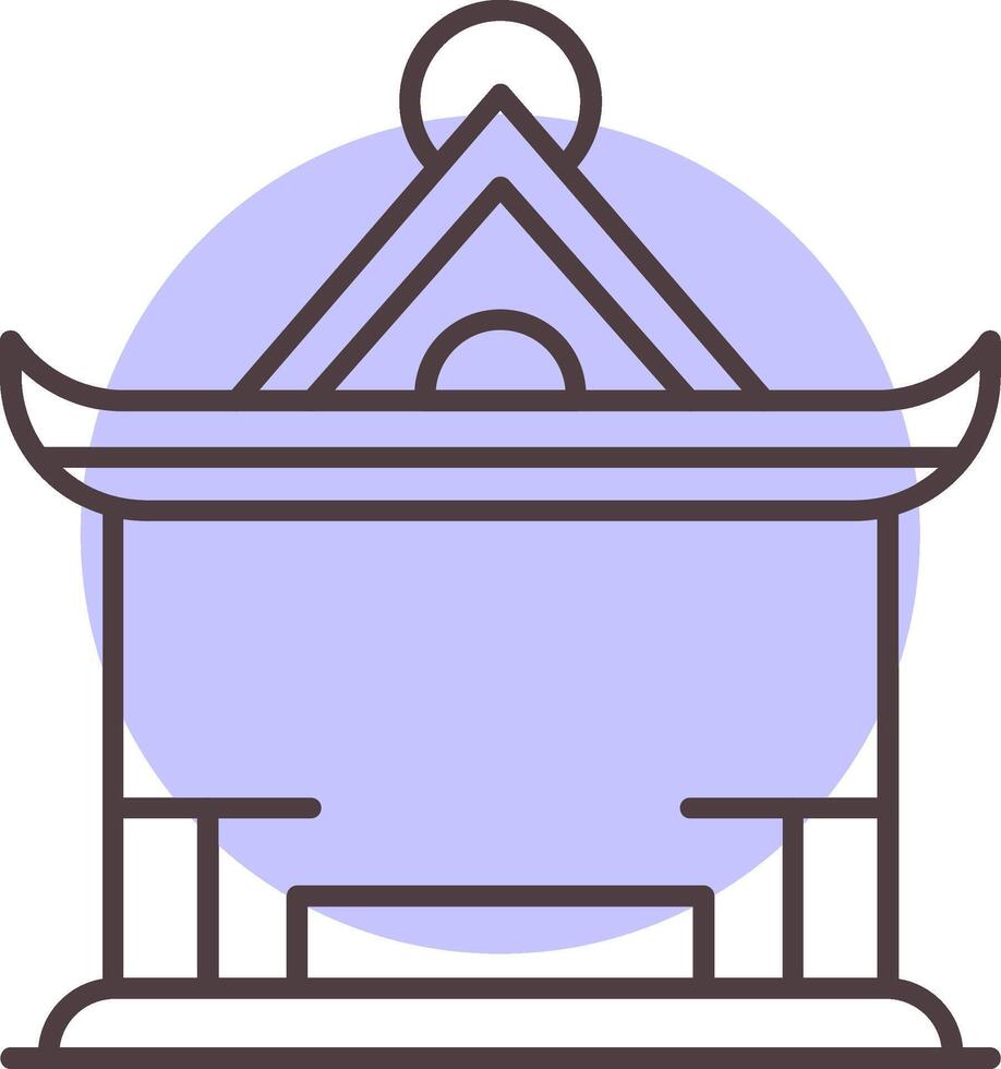 Pavilion Line  Shape Colors Icon vector