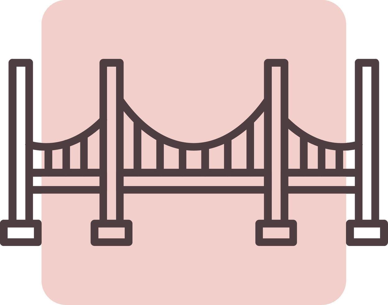 Bridge Line  Shape Colors Icon vector