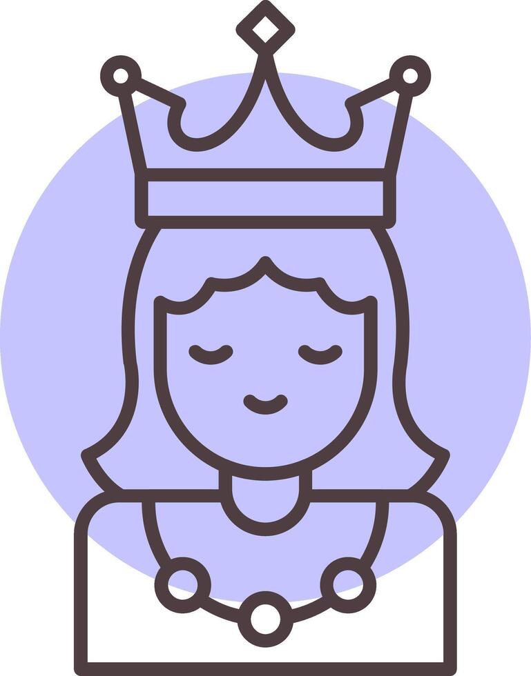 Princess Line  Shape Colors Icon vector