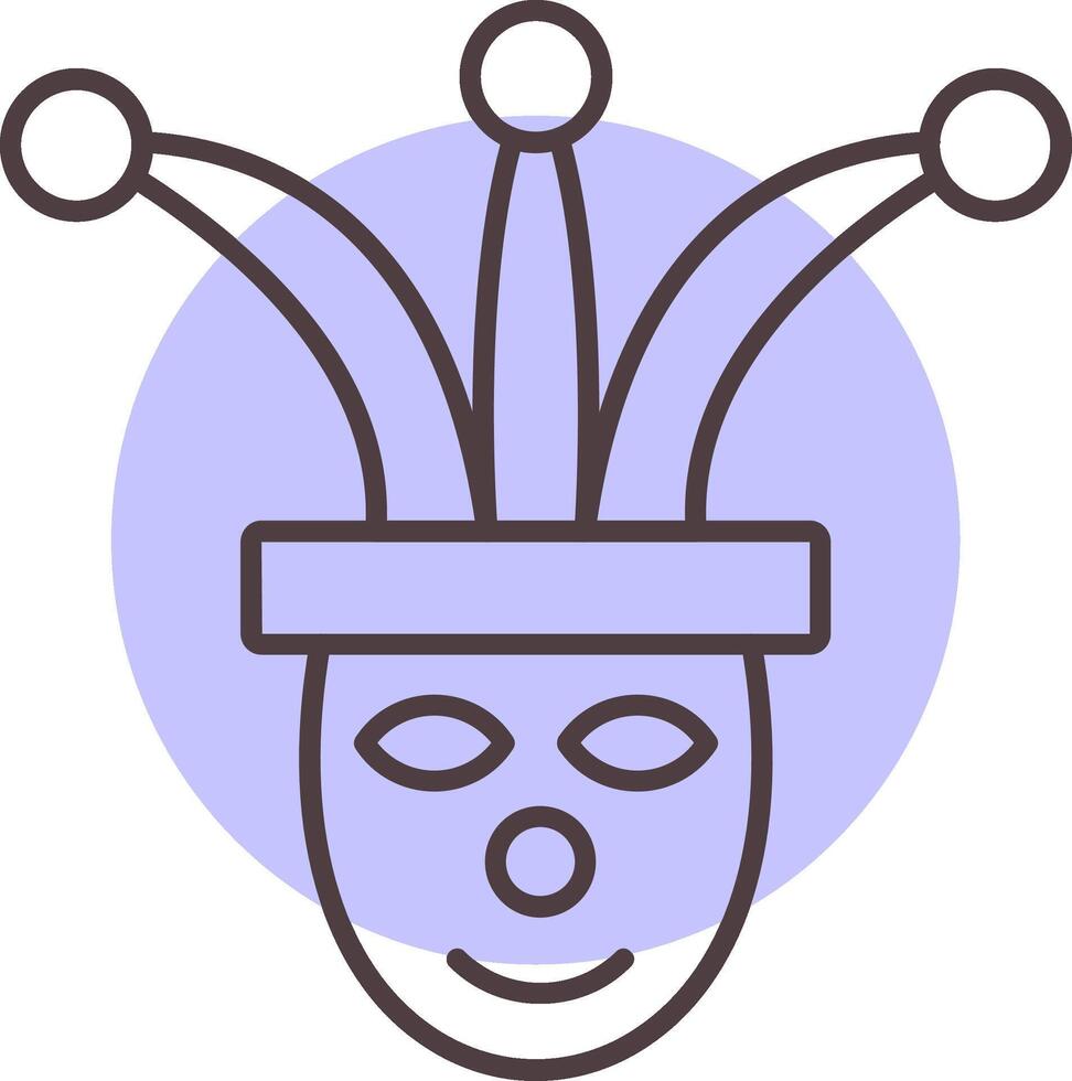Jester Line  Shape Colors Icon vector