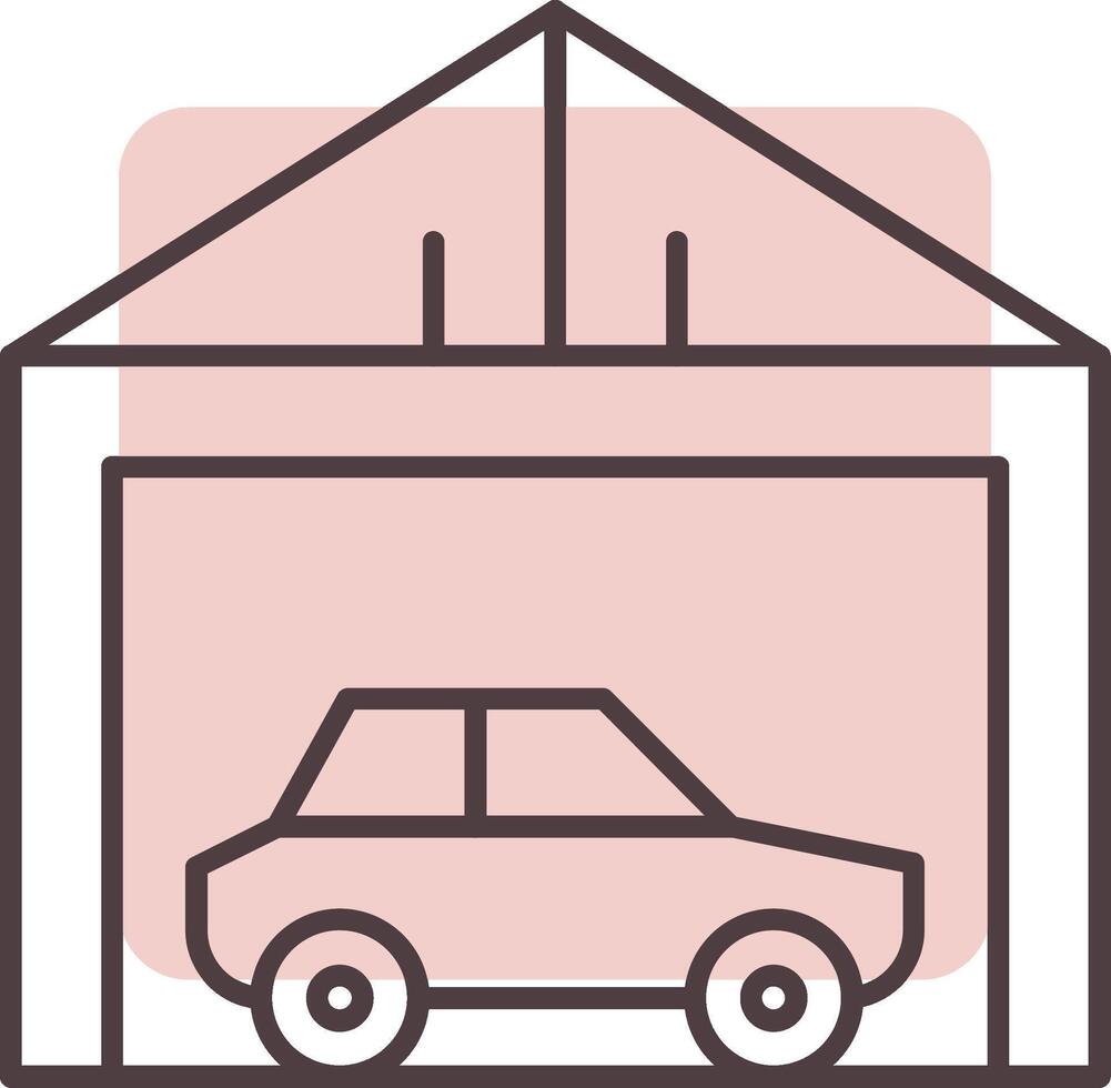 Garage Line  Shape Colors Icon vector