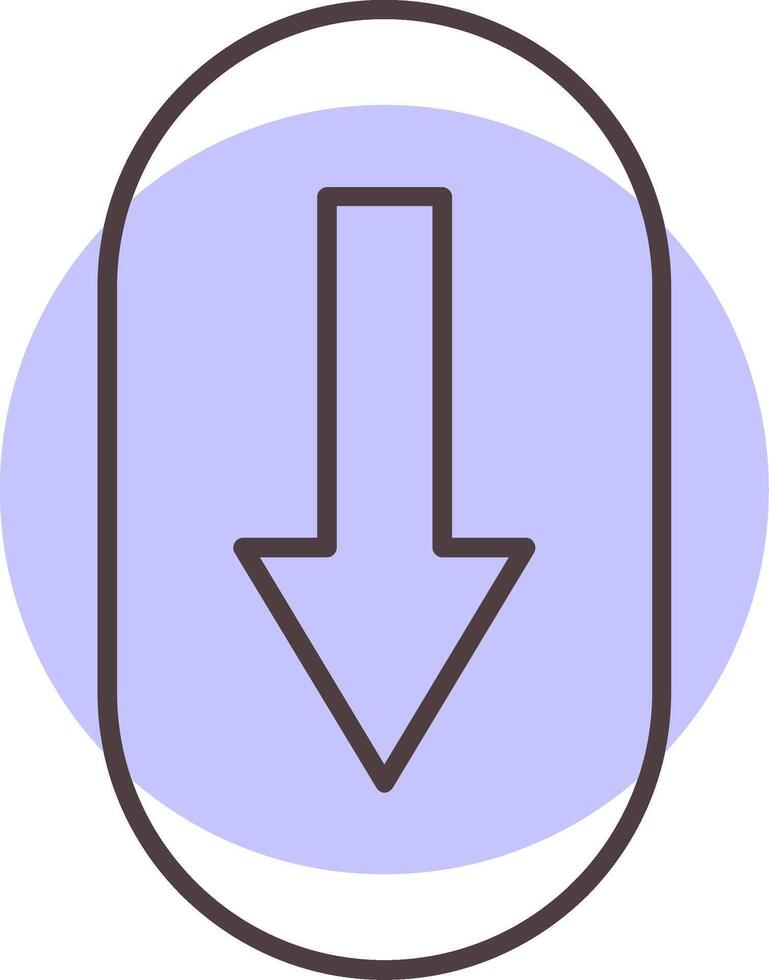 Scroll Down Line  Shape Colors Icon vector