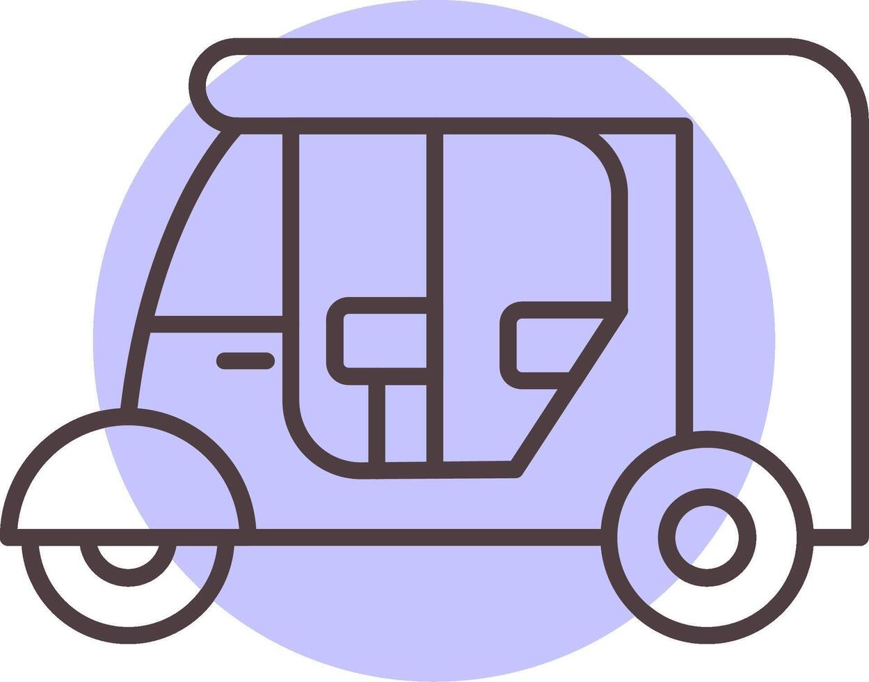 Rickshaw Line  Shape Colors Icon vector