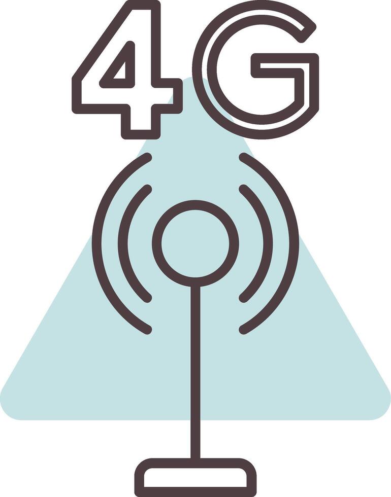 4g línea forma colores icono vector