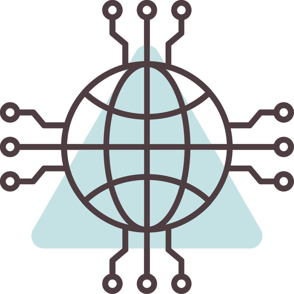 Network Line  Shape Colors Icon vector