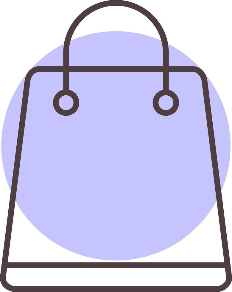 Shopping Bag Line  Shape Colors Icon vector