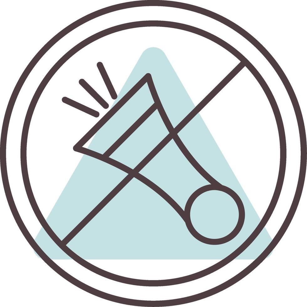 No Horn Line  Shape Colors Icon vector