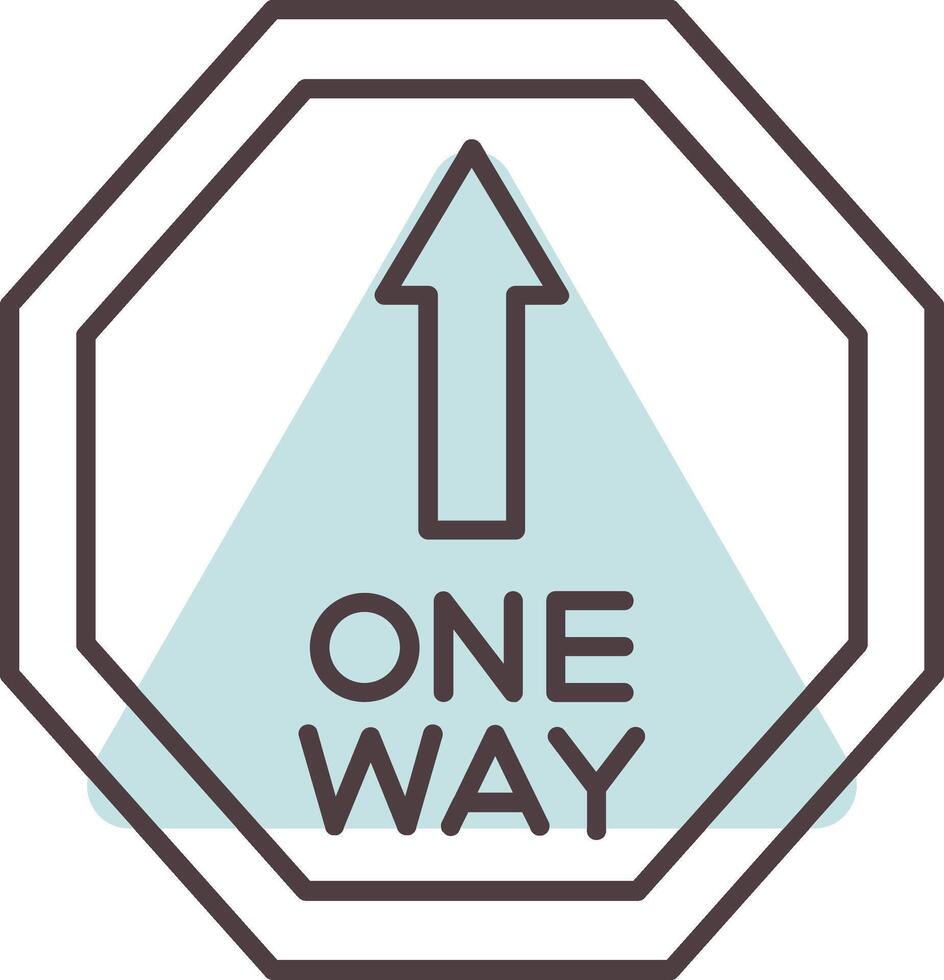 One Way Line  Shape Colors Icon vector