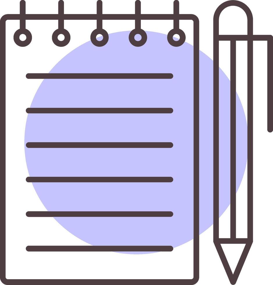 Notebook Line  Shape Colors Icon vector