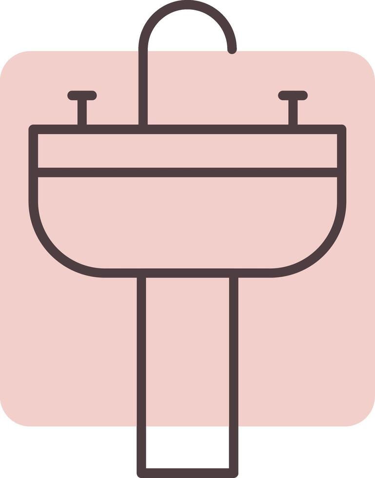 Sink Line  Shape Colors Icon vector