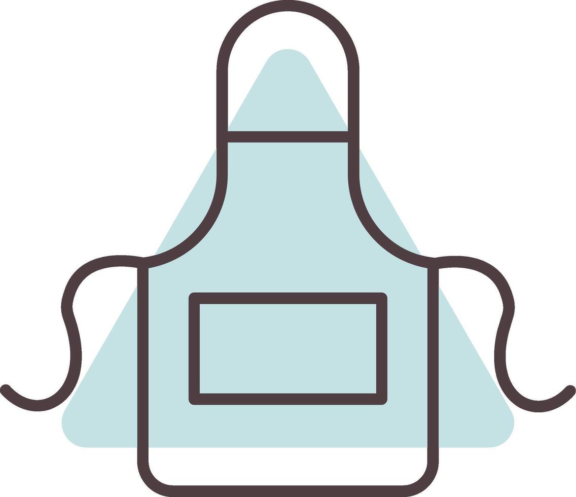 Apron Line  Shape Colors Icon vector
