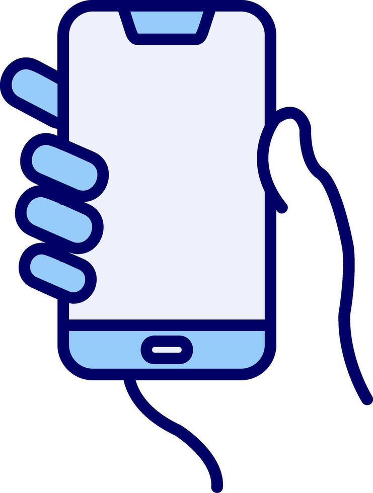 Hands holding mobile phone Vecto Icon vector