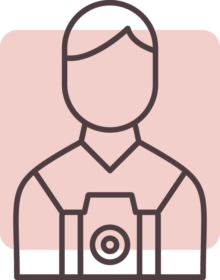 Camera Man Line  Shape Colors Icon vector