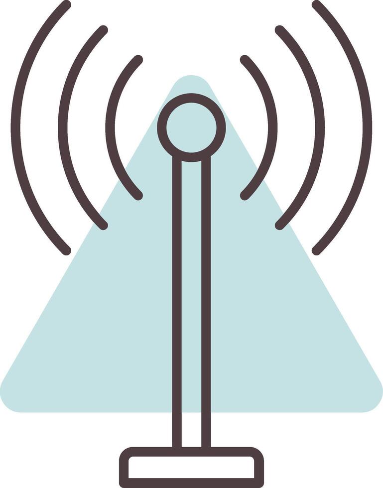 Antenna Line  Shape Colors Icon vector