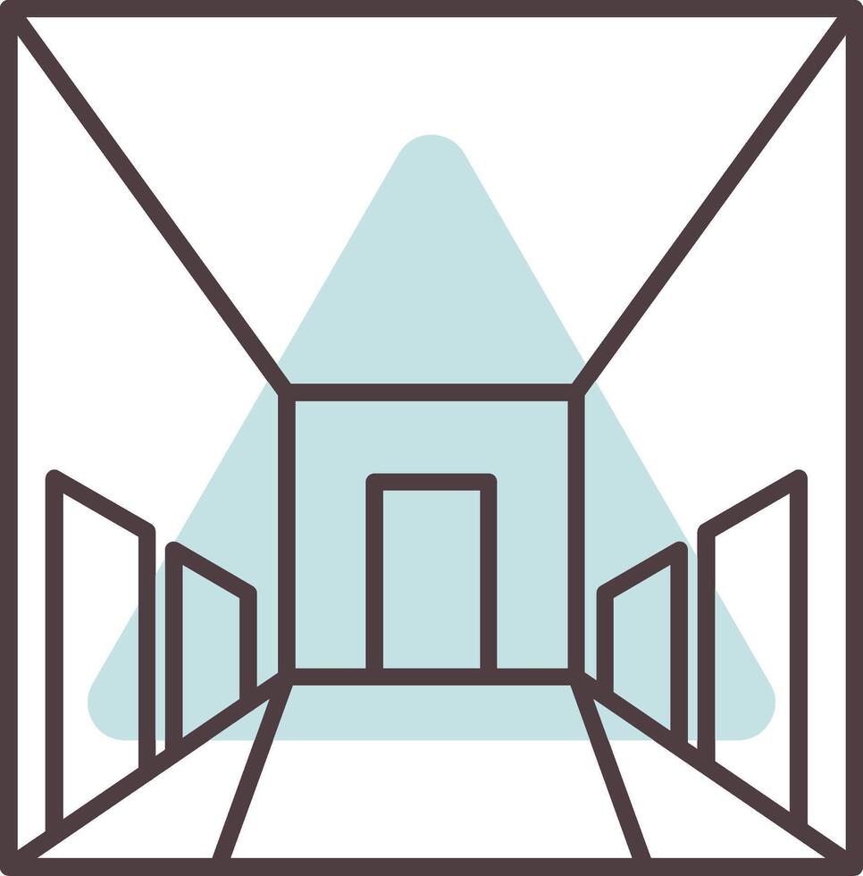 Hallway Line  Shape Colors Icon vector
