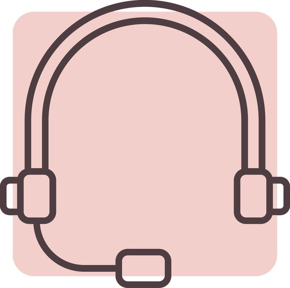 Headset Line  Shape Colors Icon vector