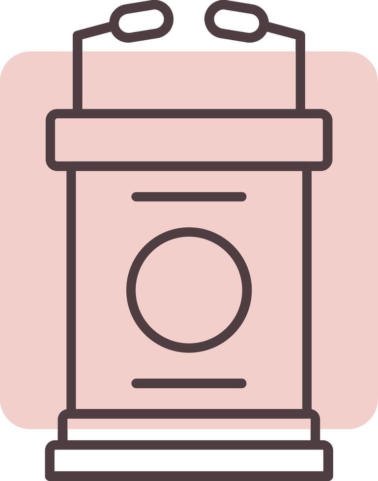 Lectern Line  Shape Colors Icon vector