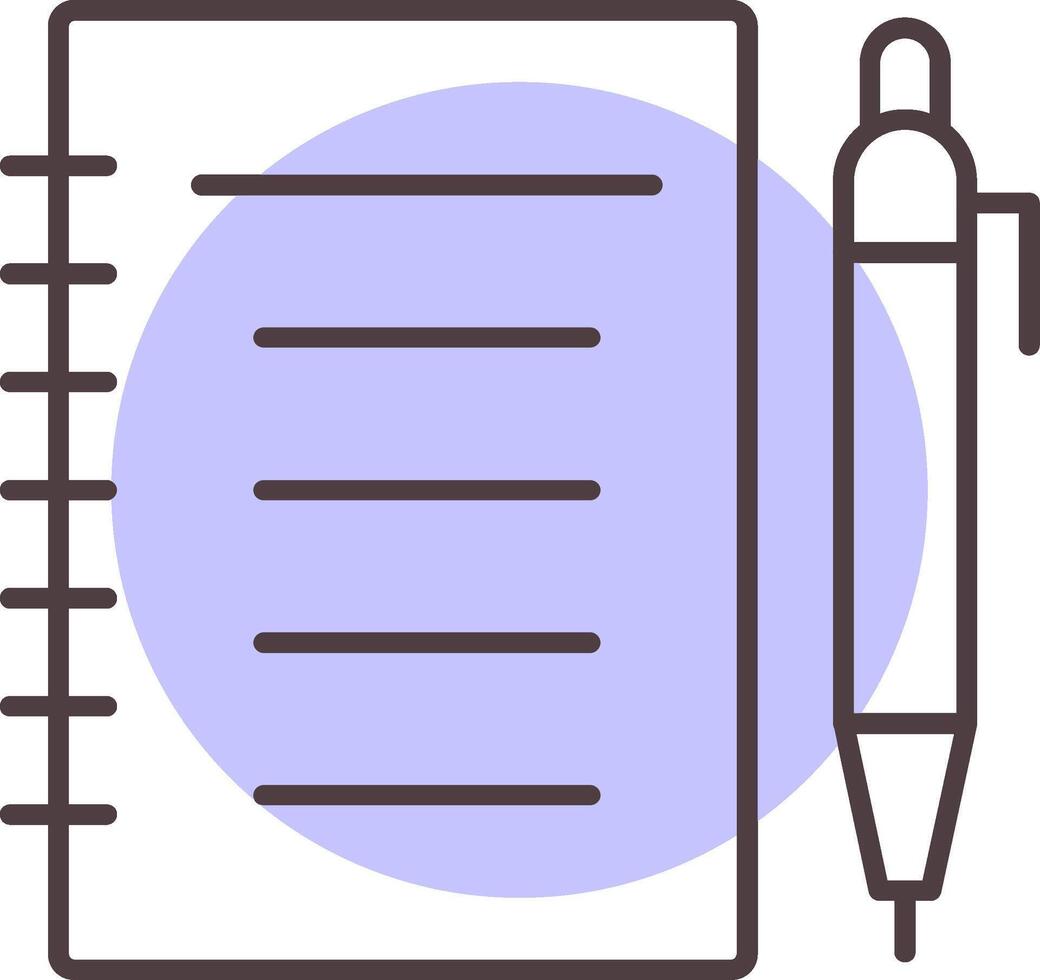 Notebook Line  Shape Colors Icon vector
