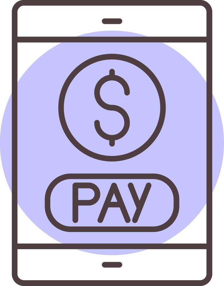 Mobile Payment Line  Shape Colors Icon vector