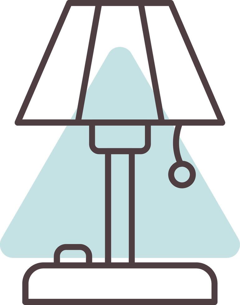 Floor Lamp Line  Shape Colors Icon vector