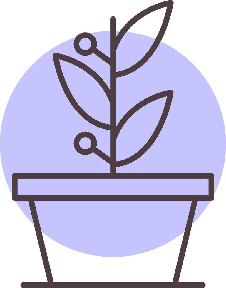 Plants Line  Shape Colors Icon vector