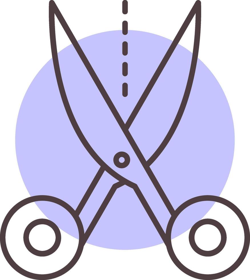 Scissors Line  Shape Colors Icon vector