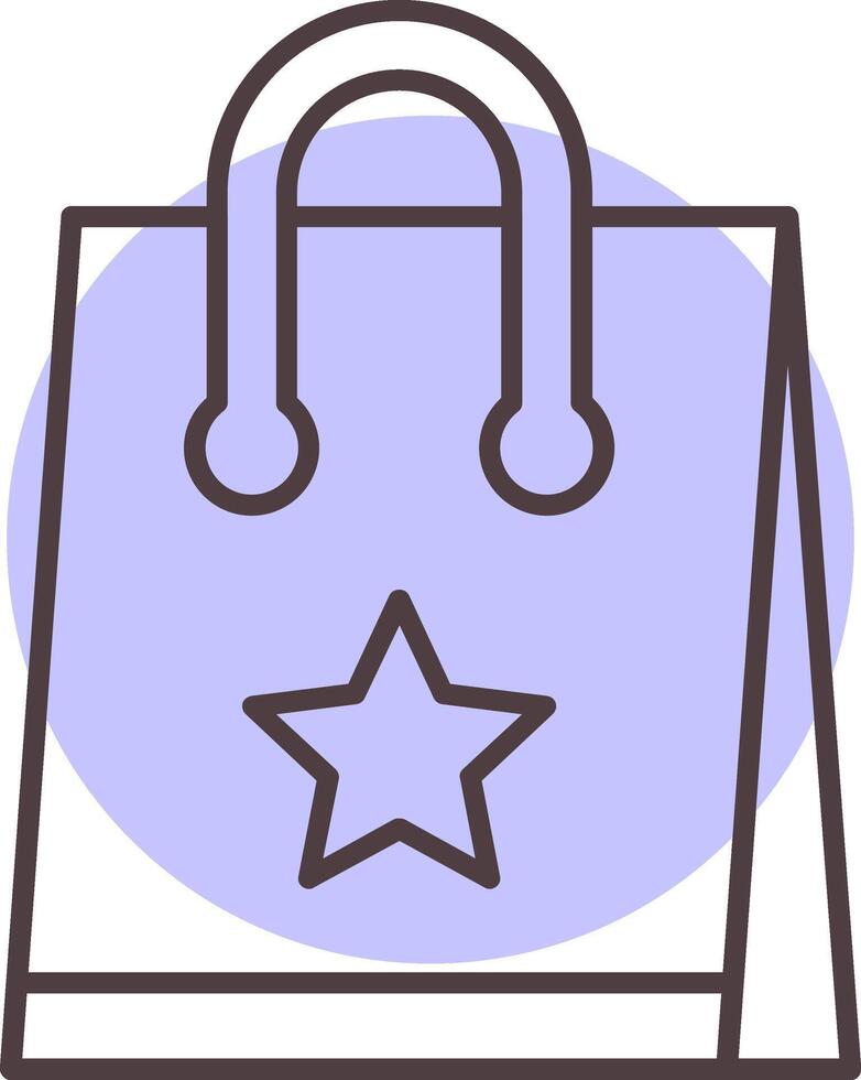 Shopping Bag Line  Shape Colors Icon vector