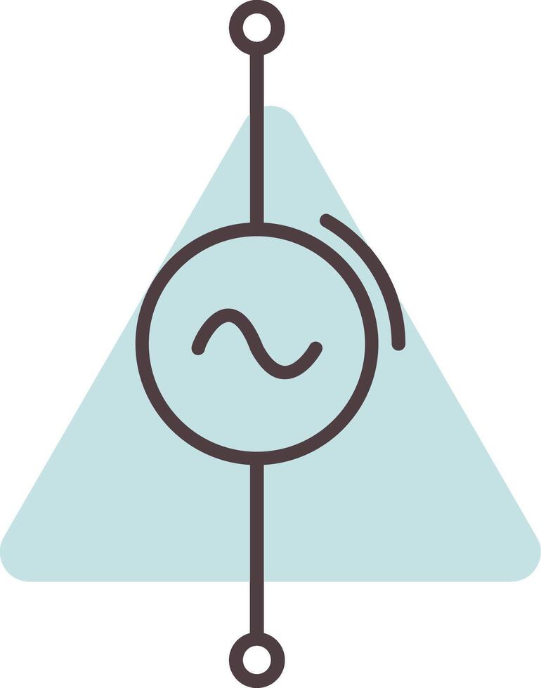 AC Voltage Source Line  Shape Colors Icon vector