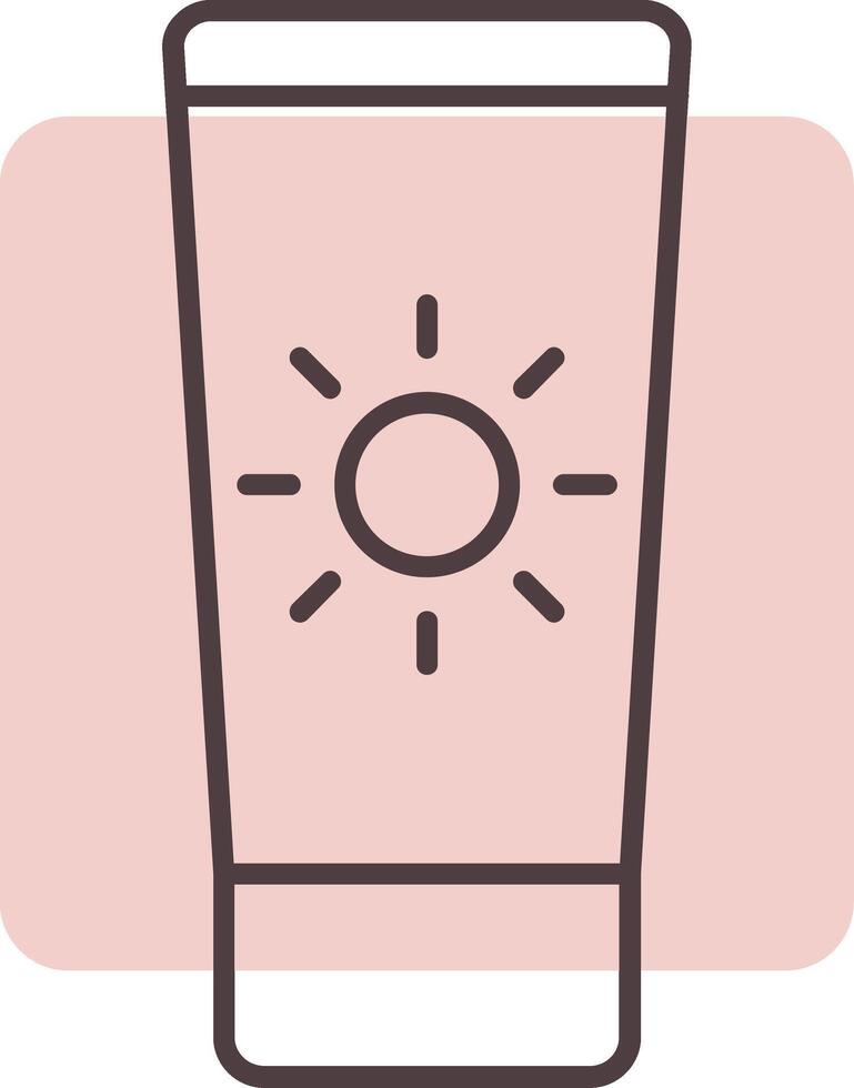 Sun Cream Line  Shape Colors Icon vector