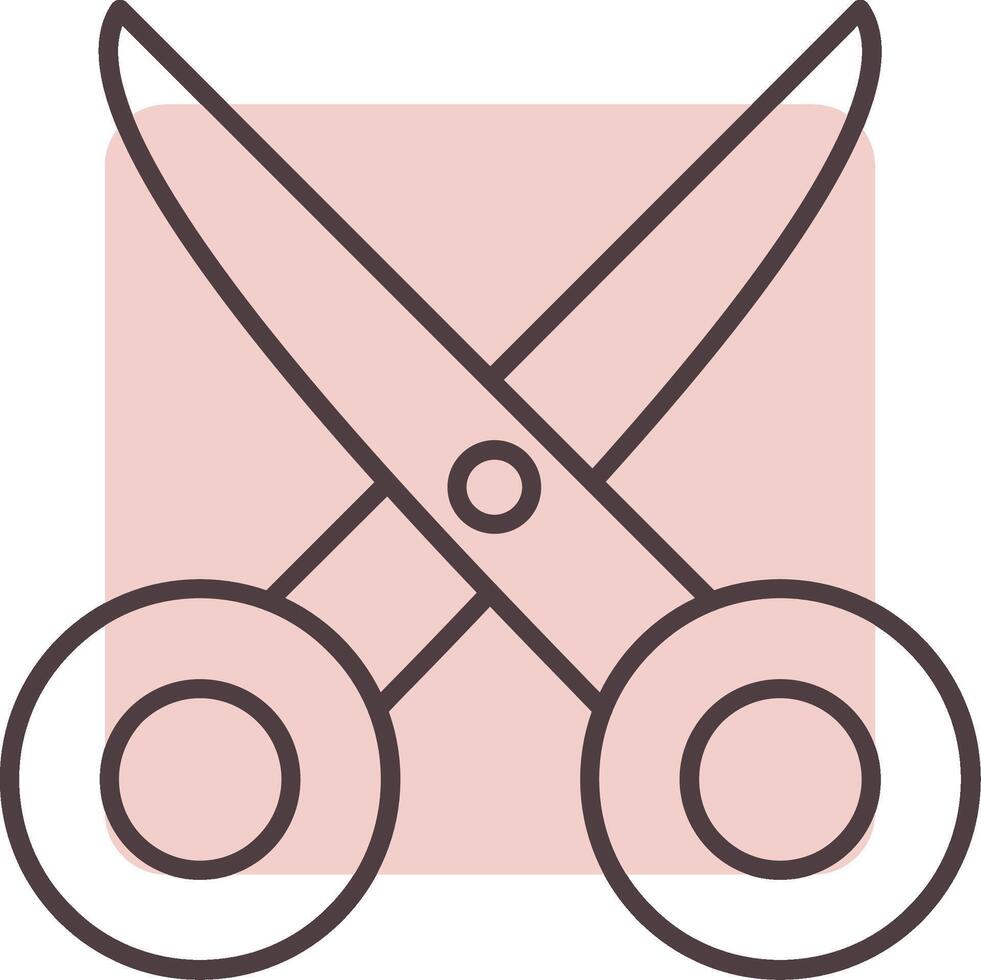 Scissors Line  Shape Colors Icon vector