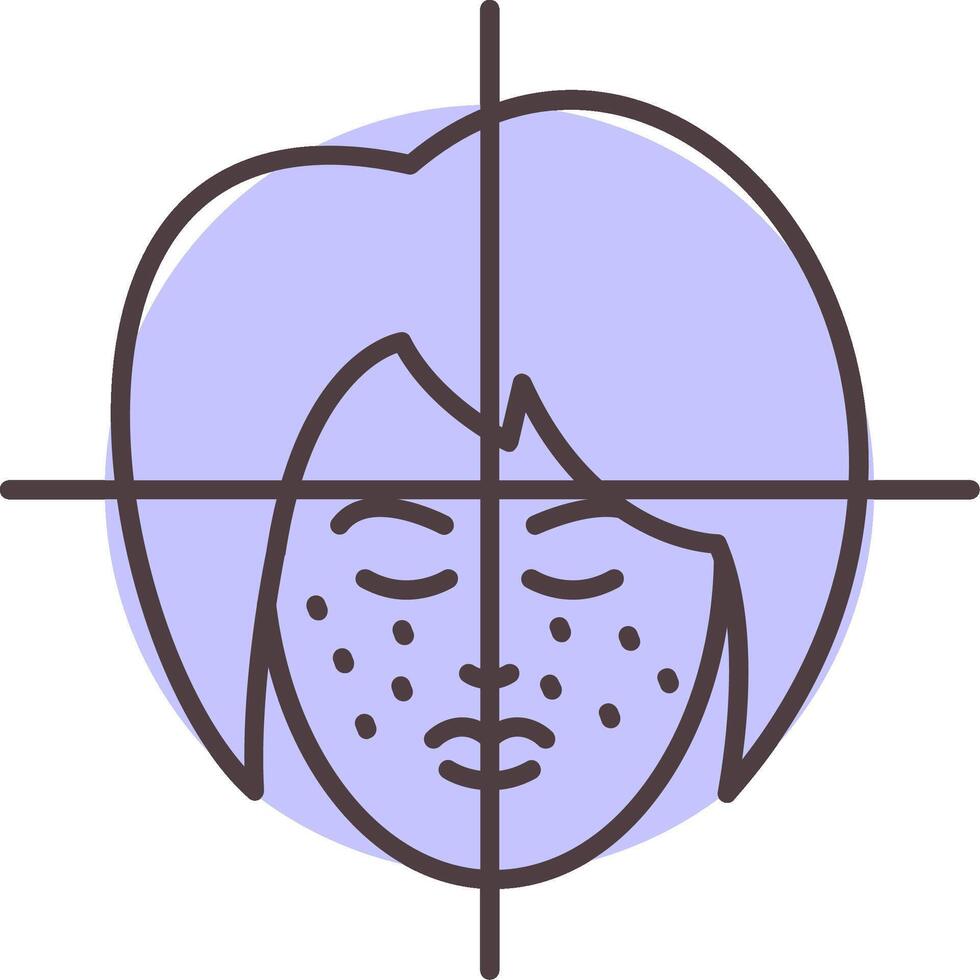 Face Treatment Line  Shape Colors Icon vector