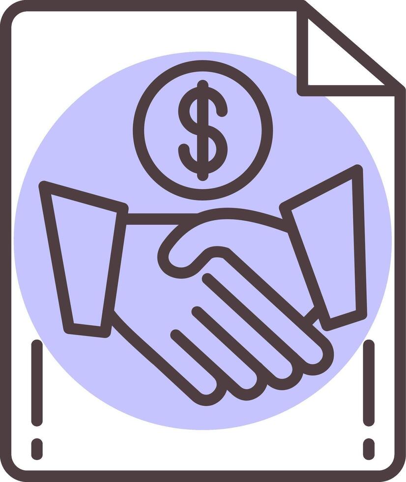Handshake Line  Shape Colors Icon vector
