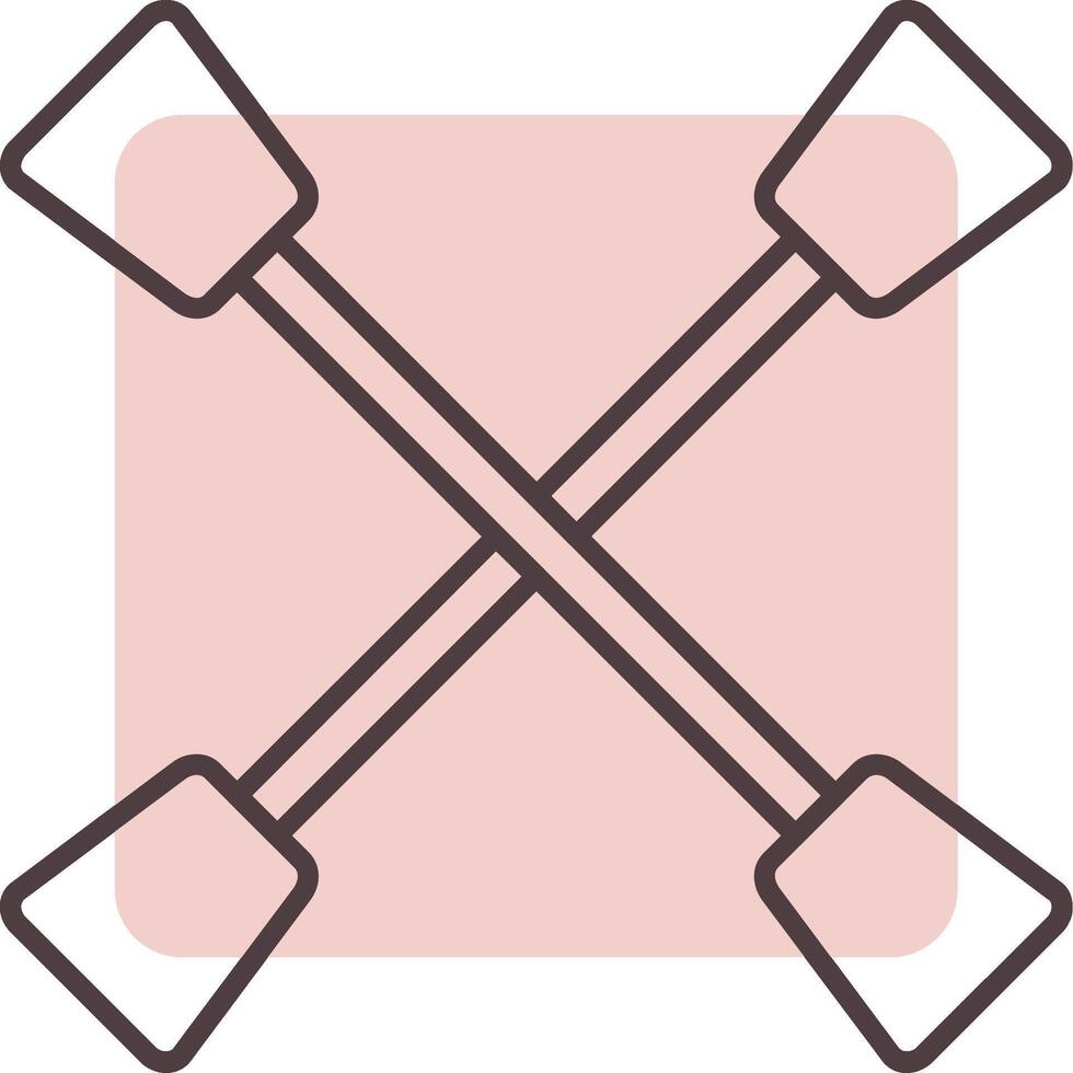 Paddles Line  Shape Colors Icon vector