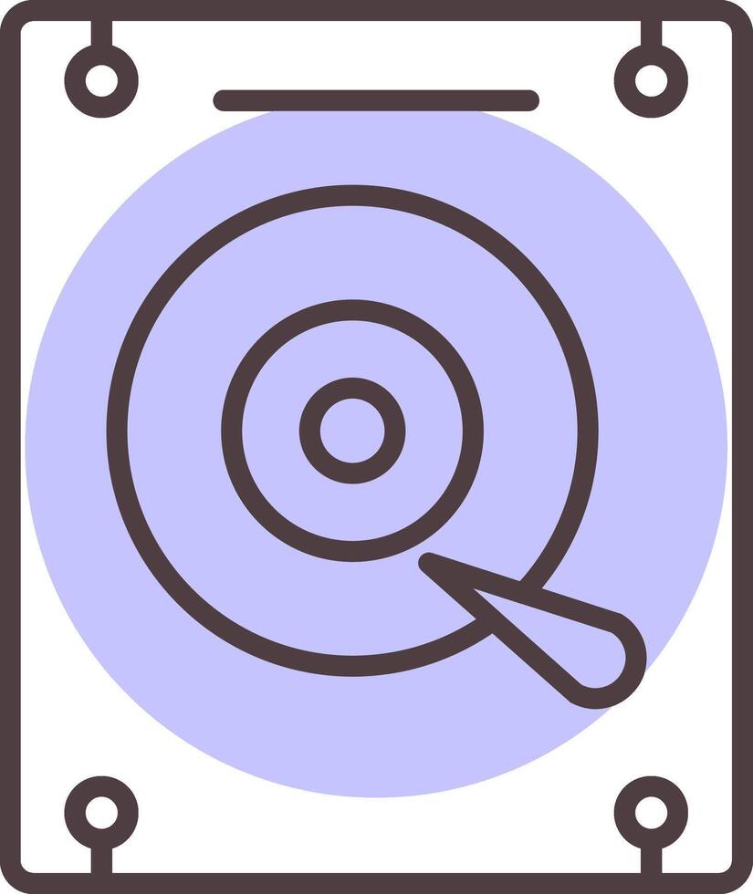 Hard Disk Line  Shape Colors Icon vector