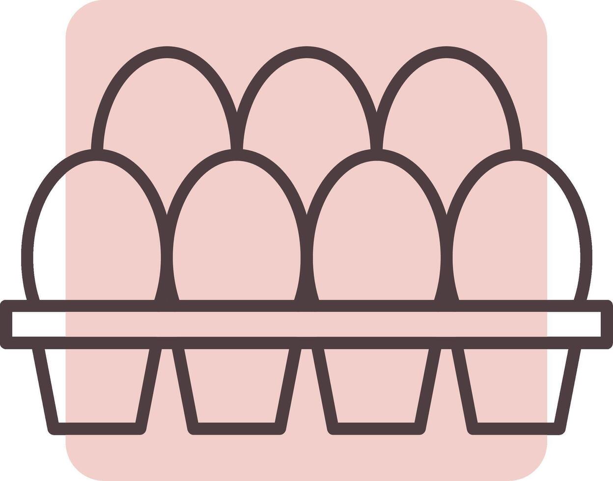 Egg Tray Line  Shape Colors Icon vector
