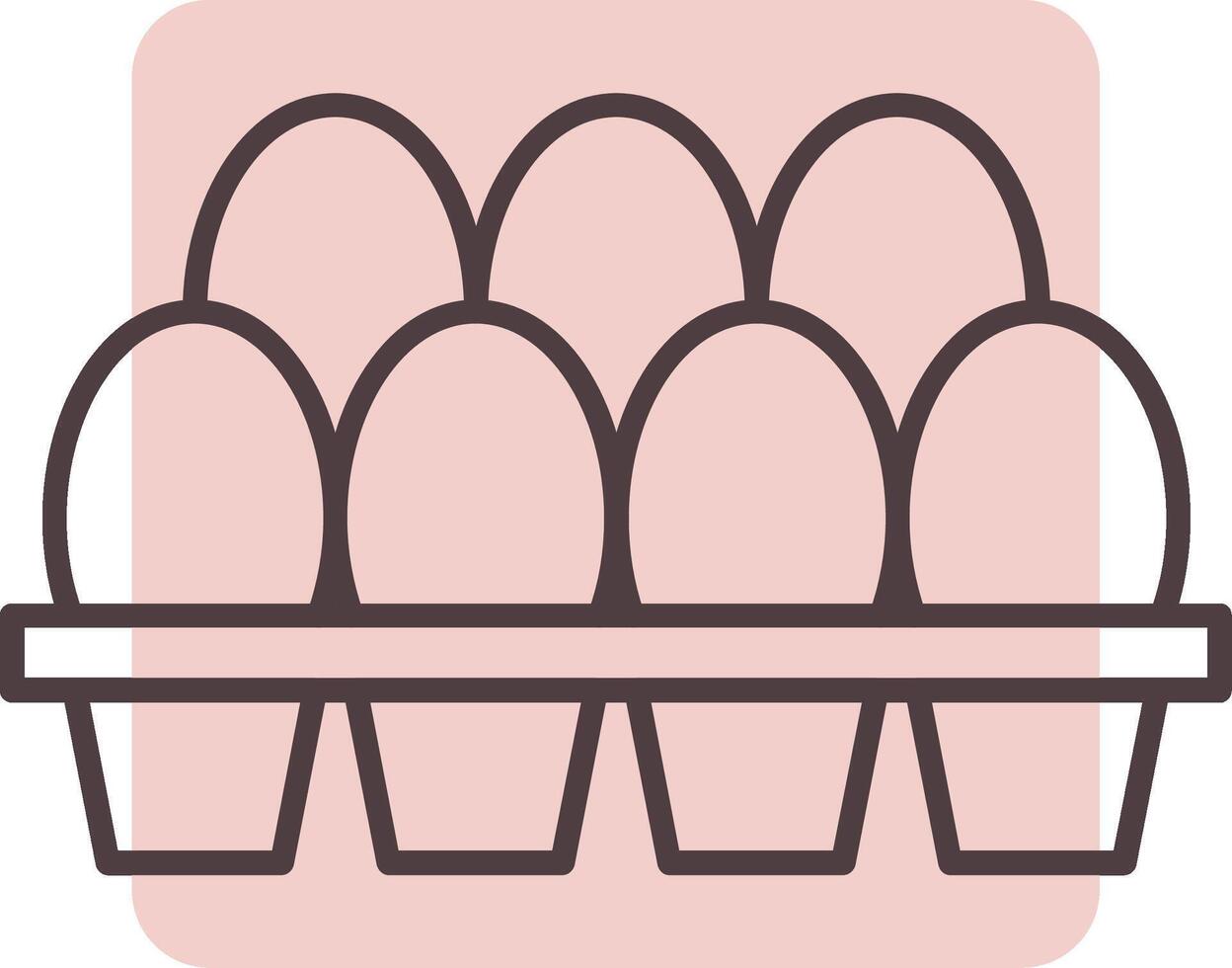 Egg Tray Line  Shape Colors Icon vector