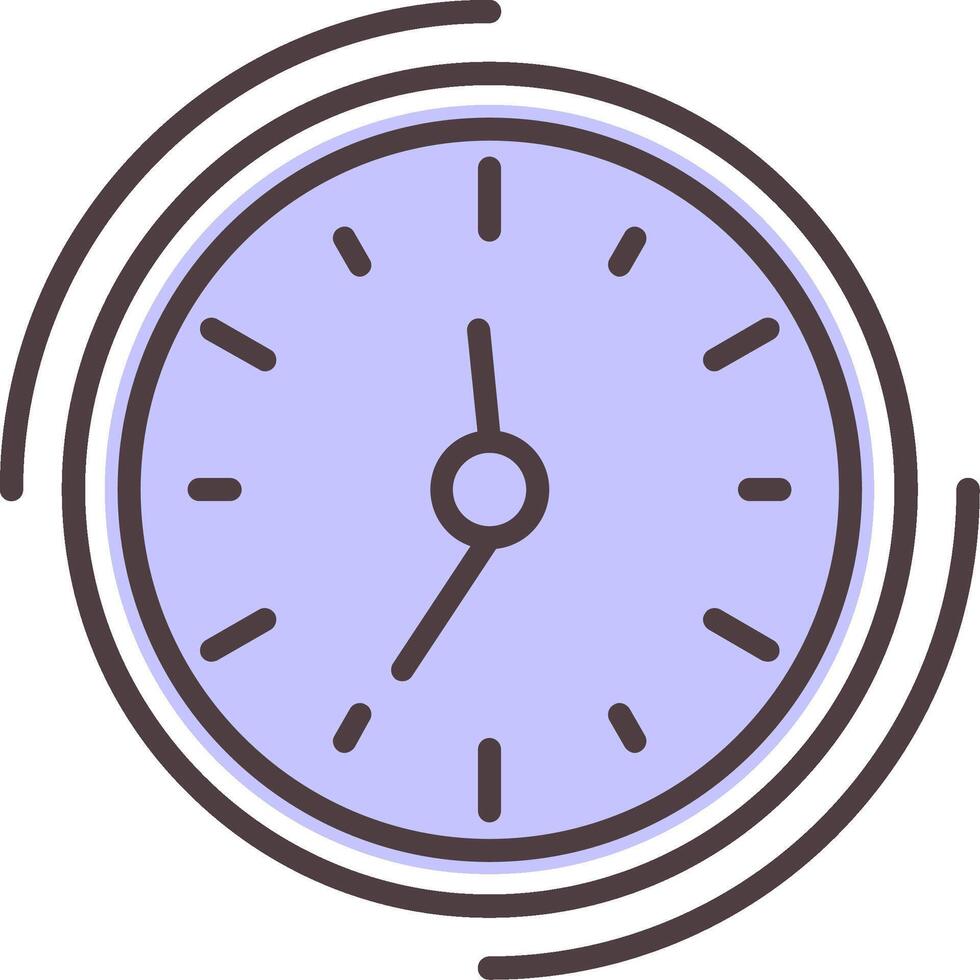 Clock Line  Shape Colors Icon vector