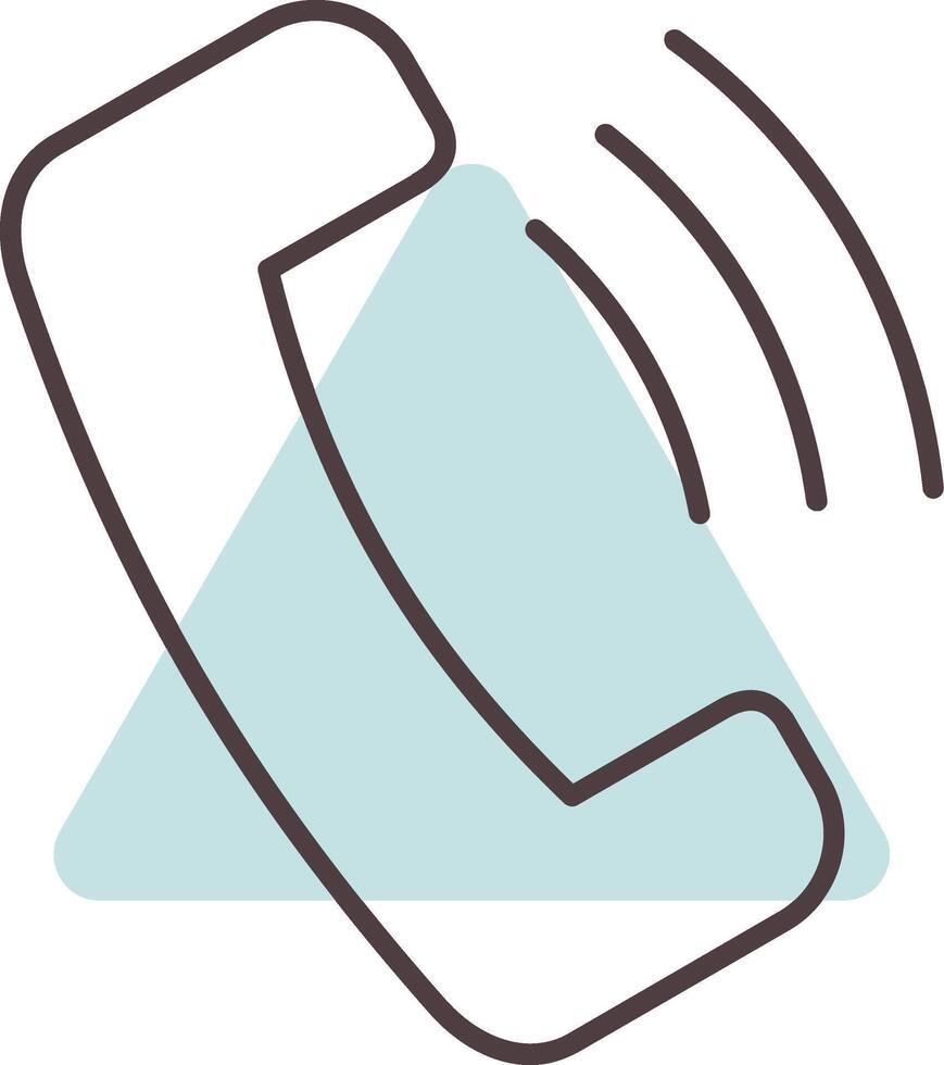 Phone Call Line  Shape Colors Icon vector