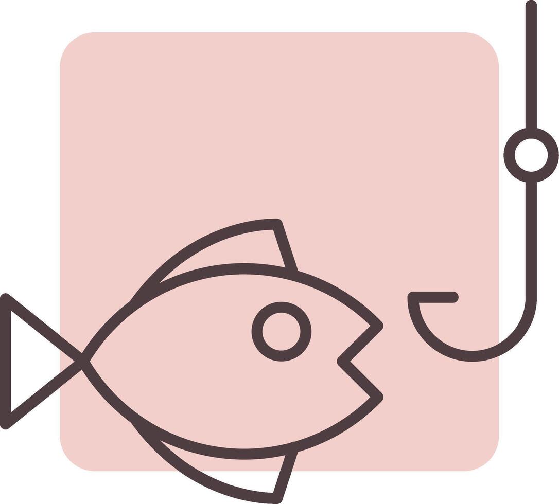 pescar línea forma colores icono vector