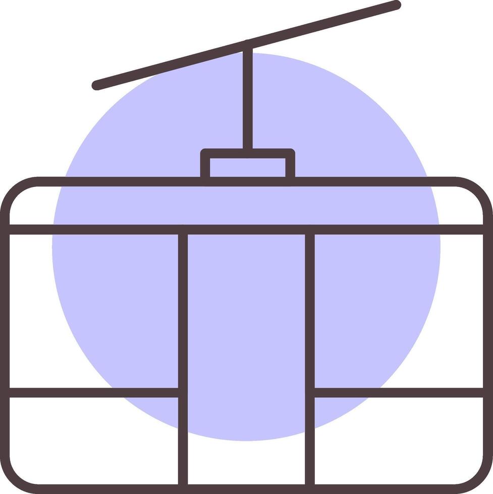 Cableway Line  Shape Colors Icon vector