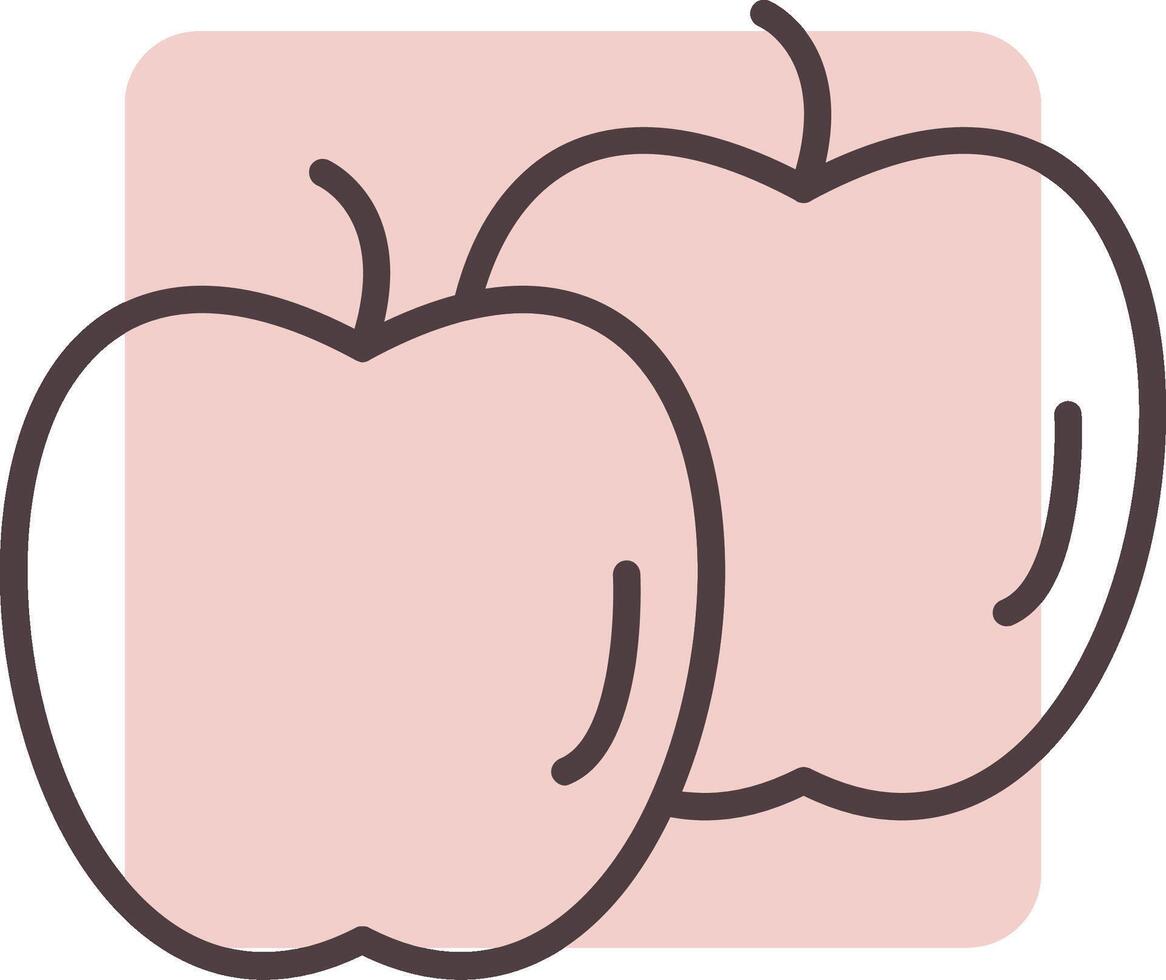 manzanas línea forma colores icono vector