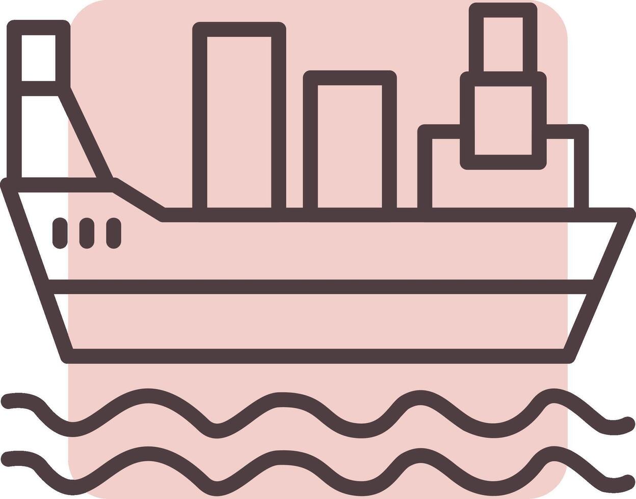 Cargo Ship Line  Shape Colors Icon vector