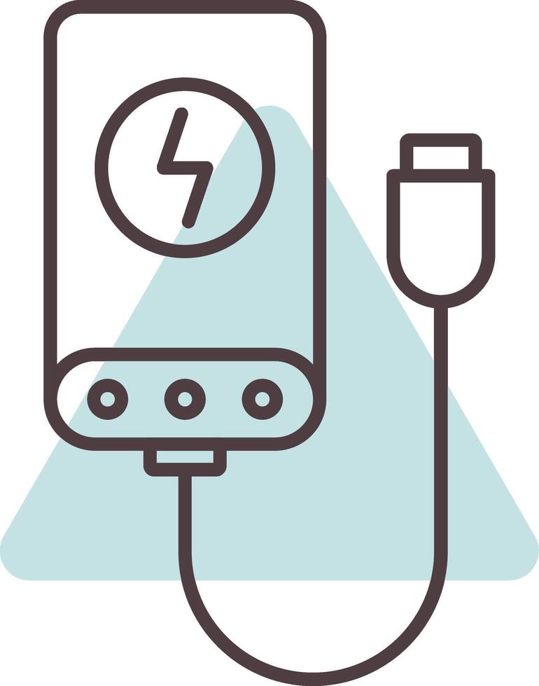 Power Bank Line  Shape Colors Icon vector