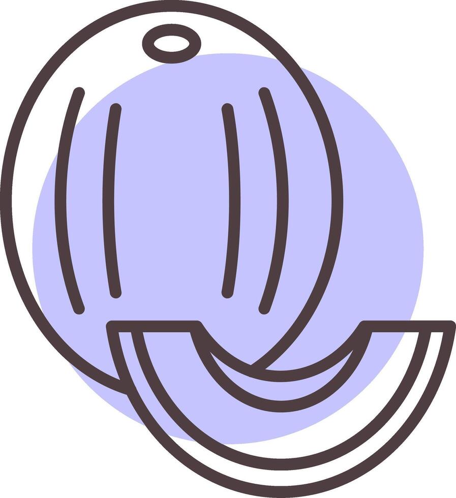Honeydew melon Line  Shape Colors Icon vector