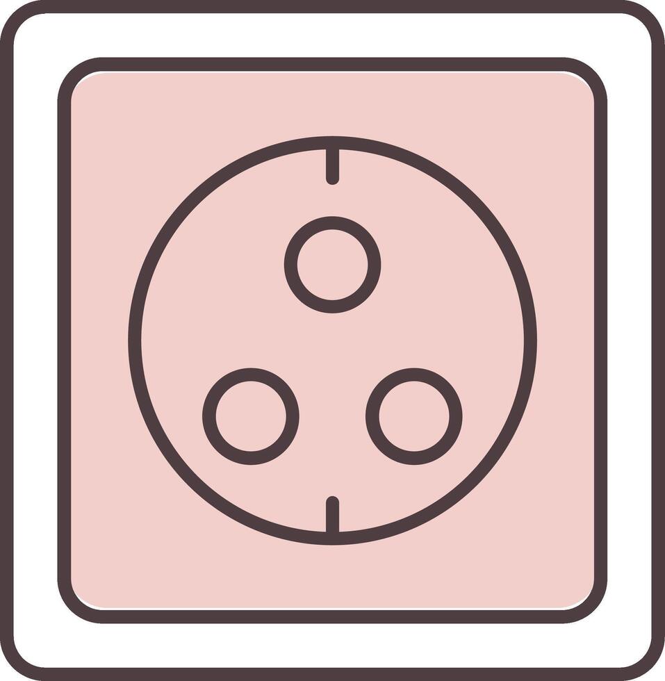 Wall Socket Line  Shape Colors Icon vector