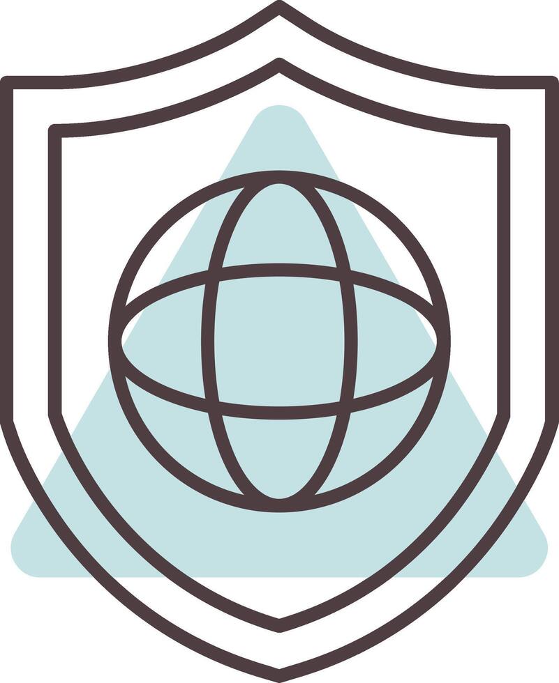 Protected Network Line  Shape Colors Icon vector