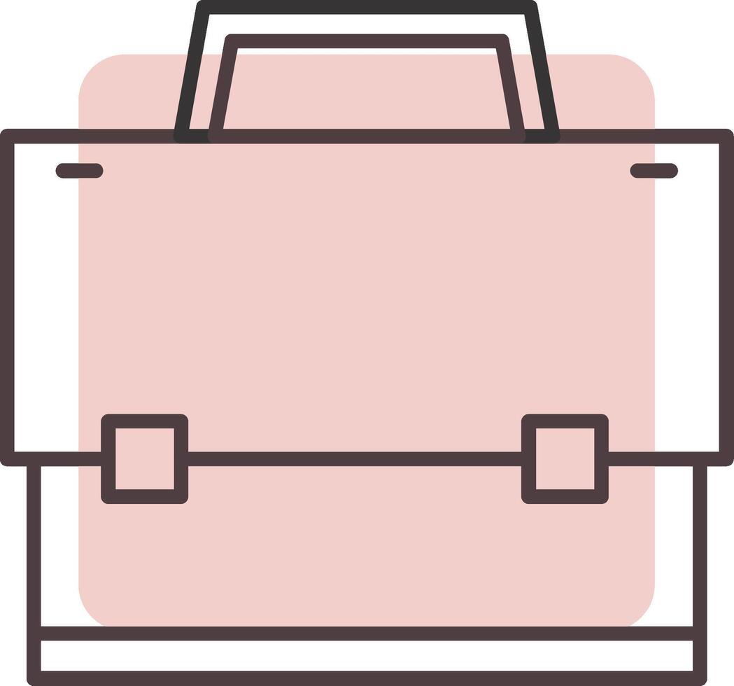 Suitcase Line  Shape Colors Icon vector